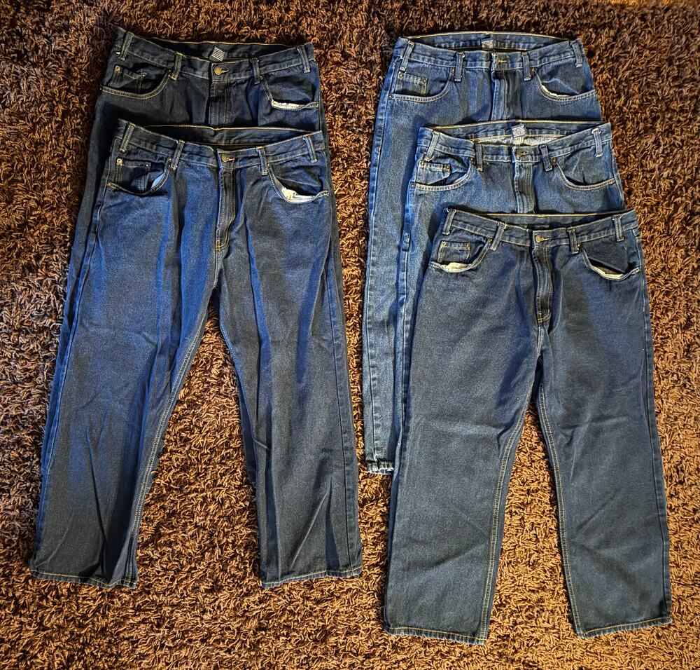 Men's 36x28 Rural King Denim Jeans Bundle of 5